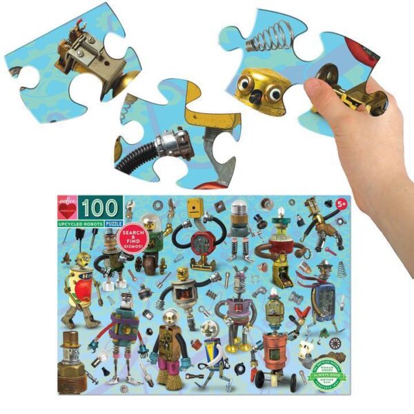 Upcycled Robots 100 Piece Puzzle - eeBoo