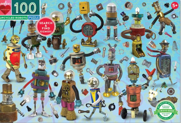 Upcycled Robots 100 Piece Puzzle - eeBoo