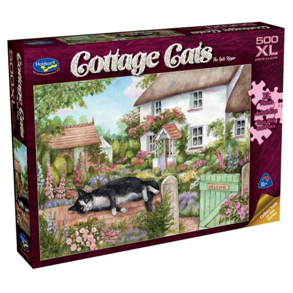 Cottage Cats - The Gate Keeper 500 XL Piece Puzzle - Holdson