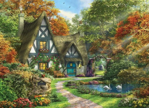 Dominic Davison - White Swan Cottage 300 XL piece Puzzle - Eurographics