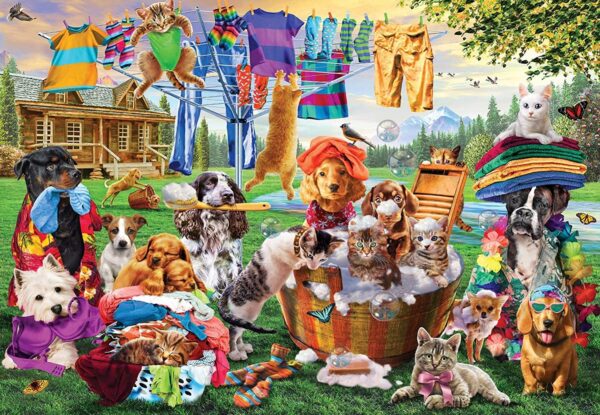 EZ Grip - Laundry Day Rascals 1000 Larger Piece Puzzle - Masterpieces