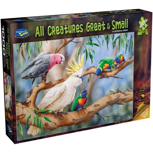 All Creatures Great and Small - A Colourful Crowd 1000 Piece Puzzle - Pomegranate