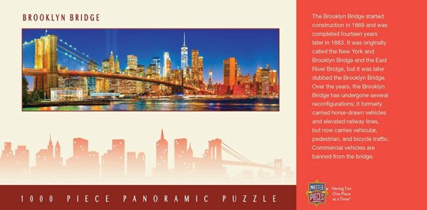 Brooklyn Bridge, NYC 1000 Piece Panoramic Jigsaw Puzzle - Masterpieces