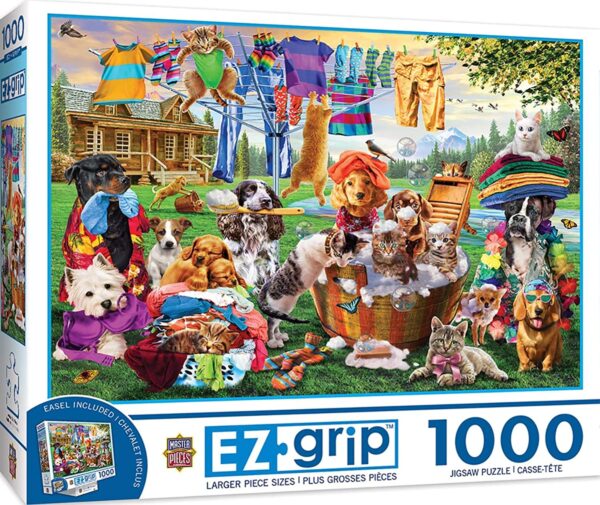 EZ Grip - Laundray Day Rascals 1000 Piece Puzzle - Masterpieces