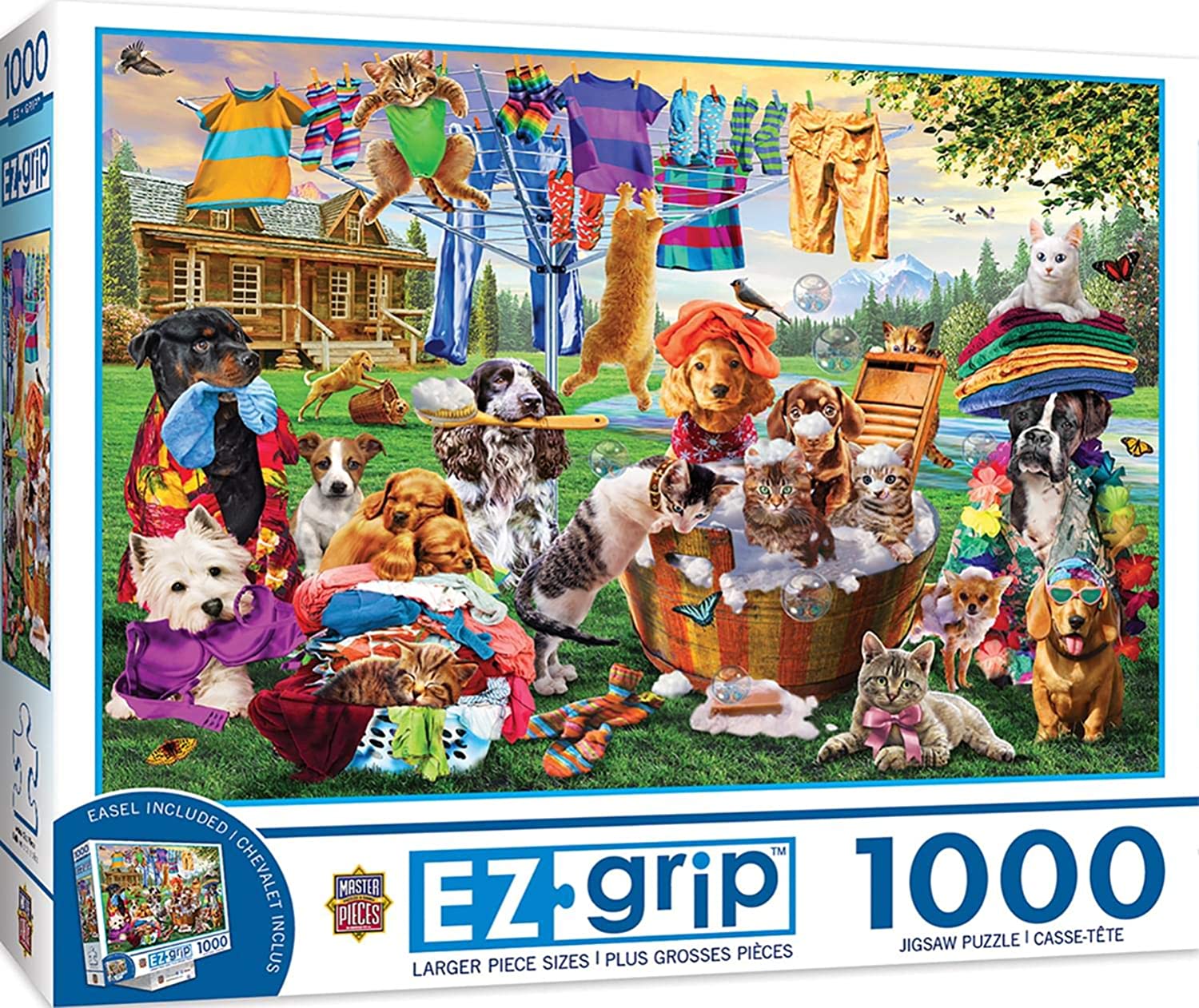 EZ Grip - Laundry Day Rascals 1000 Piece Jigsaw Puzzle - Masterpieces