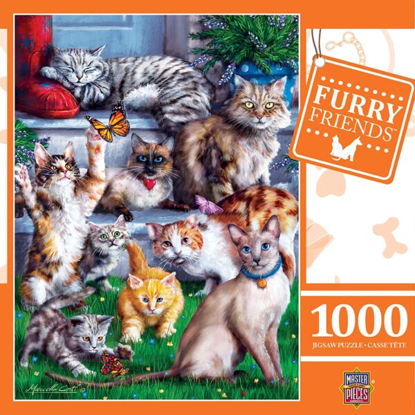 Furry Friends - Butterfly Chasers 1000 Piece Puzzle - Masterpieces