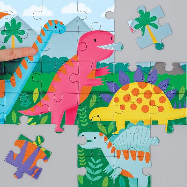 Fuzzy Puzzle - Dinosaurs 24 Piece Puzzle - Mudpuppy