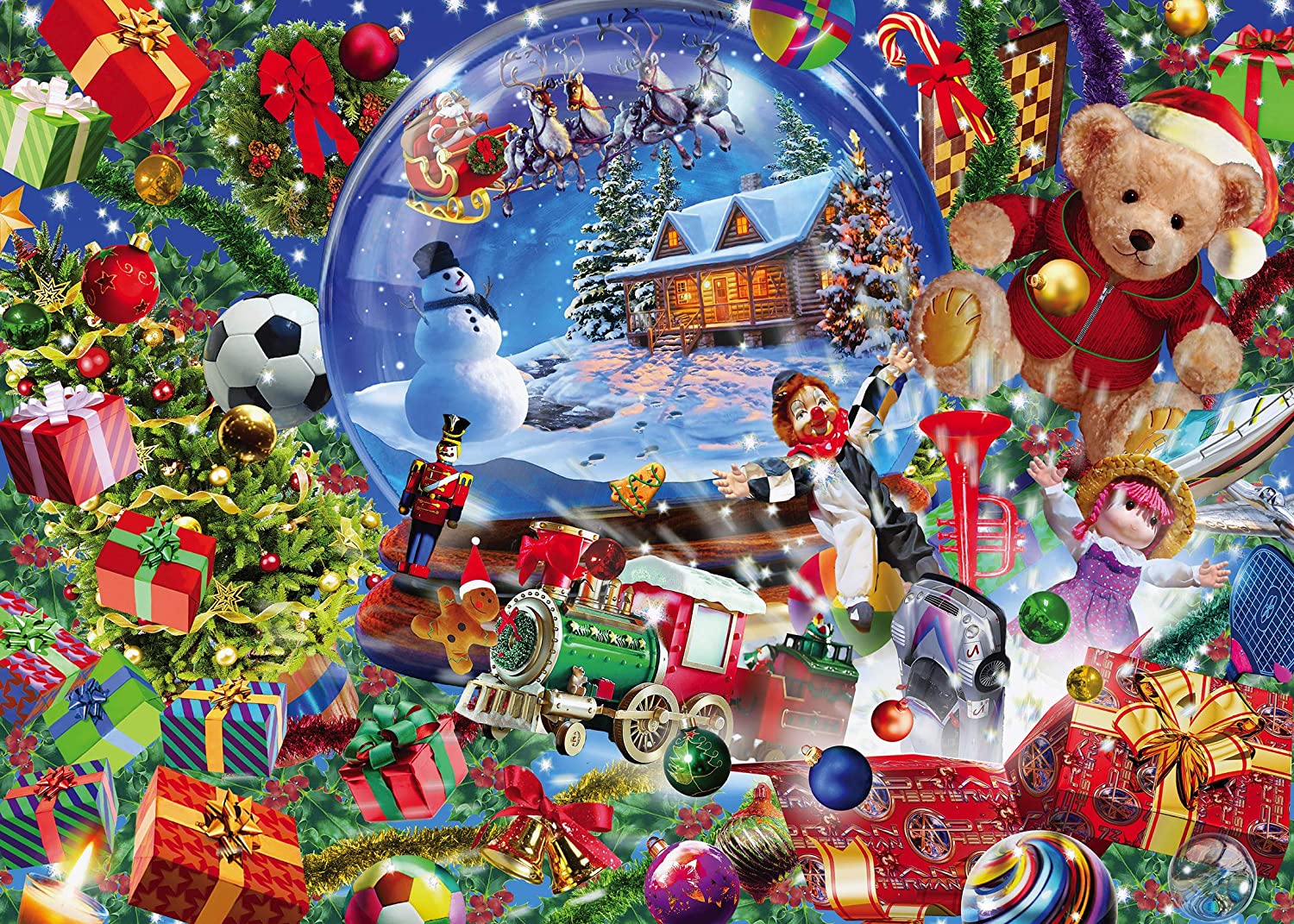 Holiday Glitter Snow Globe Dreams 500 Piece Jigsaw Puzzle Masterpieces