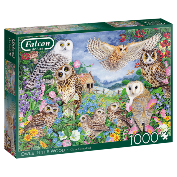 Owls in the Wood 1000 Piece Jigsaw Puzzl e- Falcon de luxe