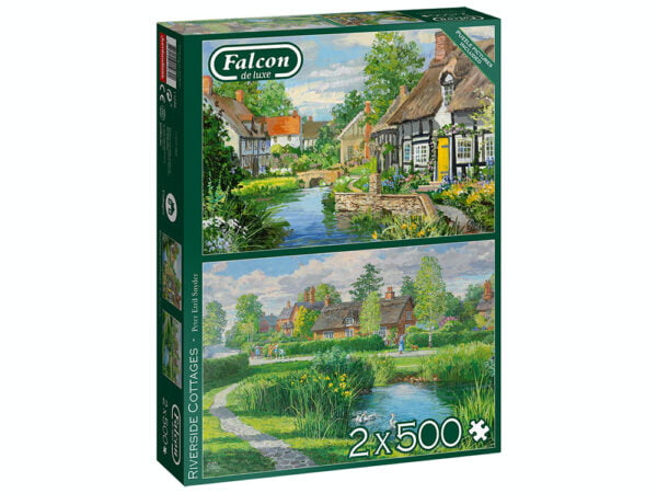 Riverside Cottages 2 x 500 Piece Jigsaw Puzzles - Falcon de luxe