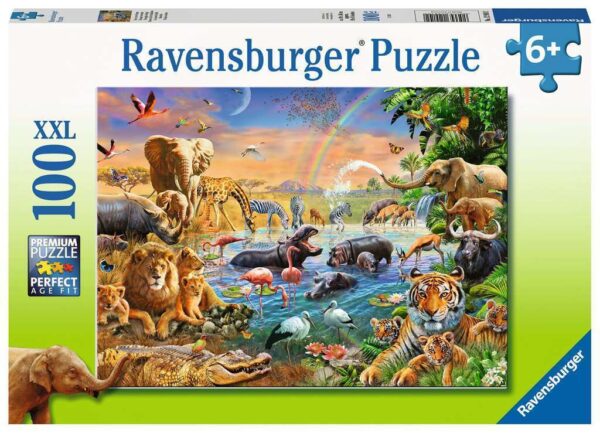 Savannah Jungle Waterhole 100 Piece Puzzle - Ravensburger