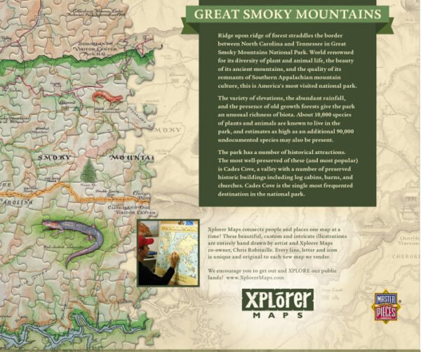 Xplorer Maps - Great Smoky Mountains National Park 1000 Piece Puzzle - Masterpieces