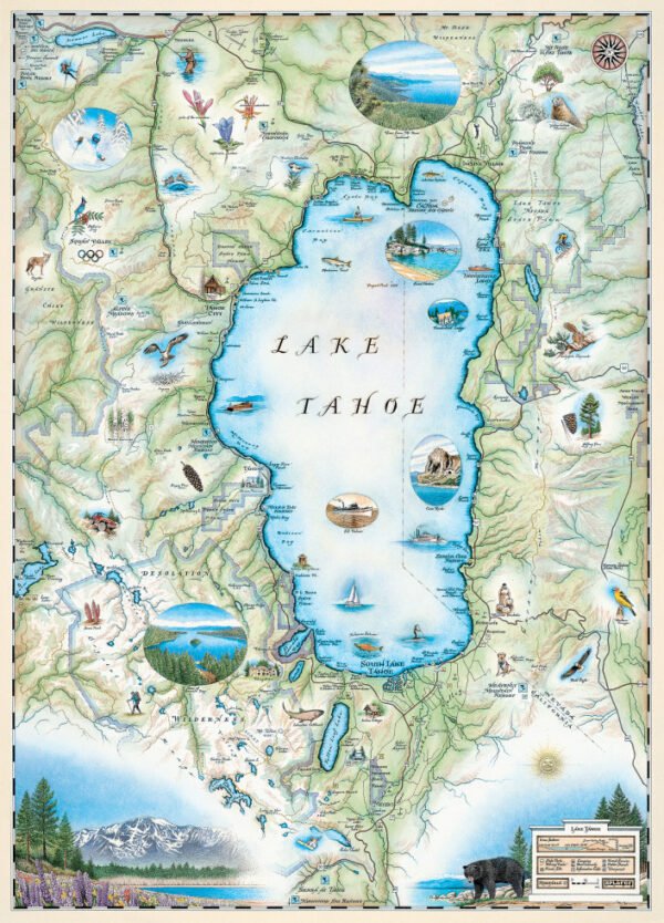 Xplorer Maps - Lake Tahoe 1000 Piece Puzzle - Masterpieces