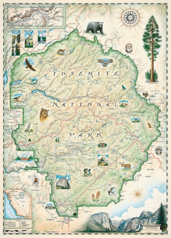 Xplorer Maps - Yosemite National Park 1000 Piece Puzzle - Masterpieces