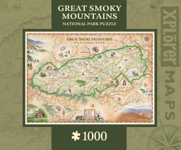 Xplorers Map - Great Smoky Mountain 1000 Piece Puzzle - Masterpieces