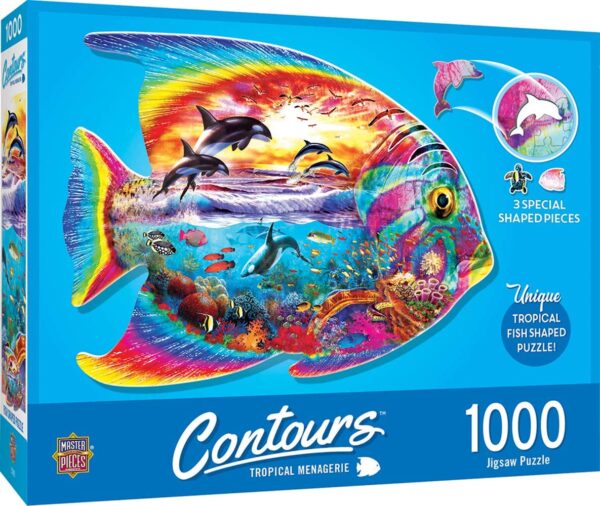 Contours - Tropical Menagerie 1000 Piece Shaped Jigsaw Puzzle - Masterpieces