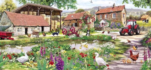 Duckling Farm 636 Piece Panoramic Puzzle - Gibsons