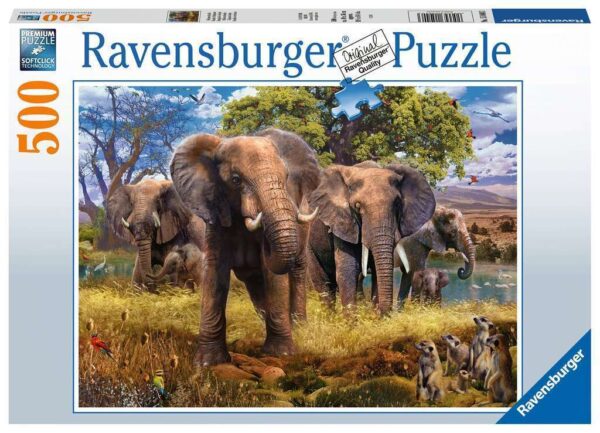 Elephant Family 500 Piece Jigsaw Puzzle - Ravensburger