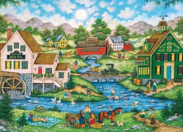 Hometown Gallery - Millside Picnic 1000 Piece Puzzle - Masterpieces