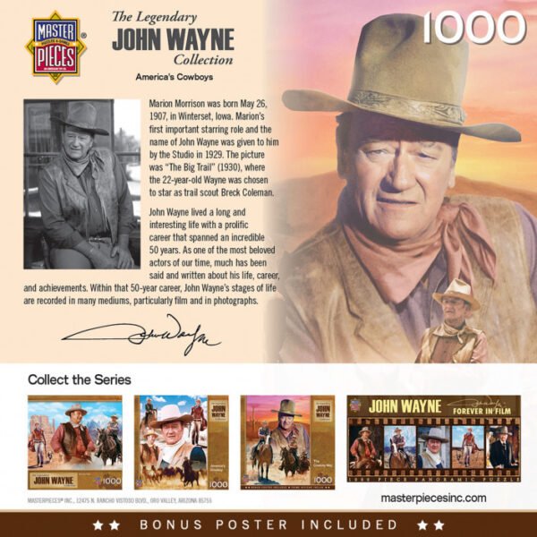 John Wayne - the Cowboy Way 1000 Piece Puzzle - Masterpieces