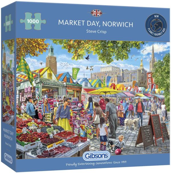 Market Day Norwich 1000 Piece Puzzle - Gibsons