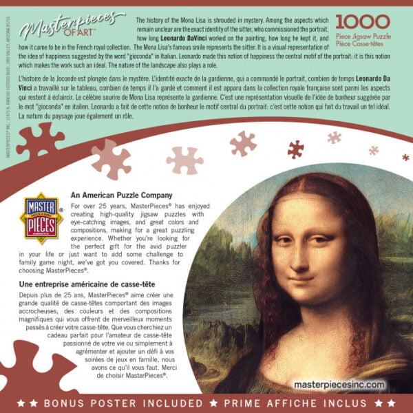 Masterpieces of Art - Mona Lisa 1000 Piece Puzzle - Masterpieces