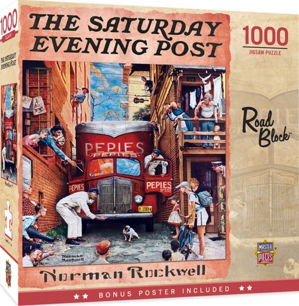 Norman Rockwell - Road Block 1000 Piece Puzzle - Masterpieces