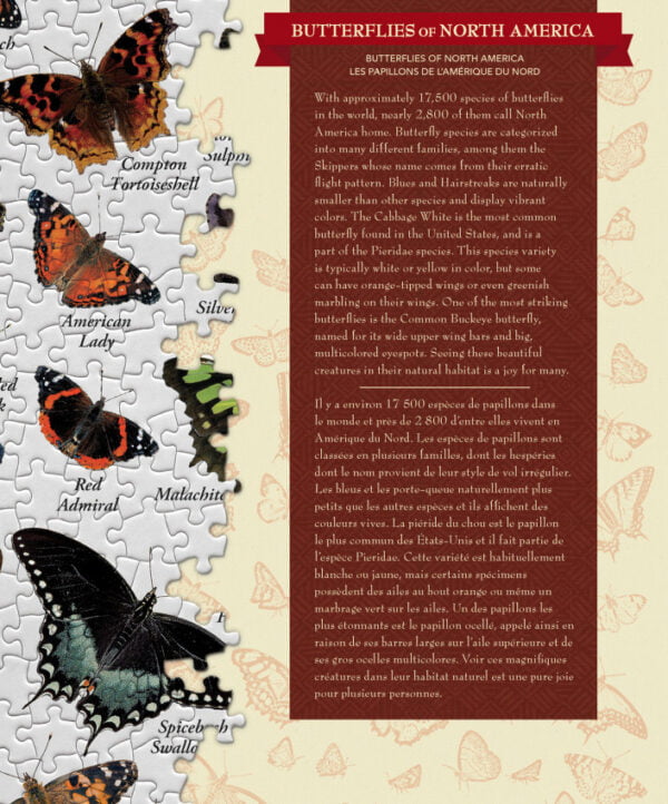 Poster Art - Butterflies of North America 1000 Piece Puzzle - Masterpieces