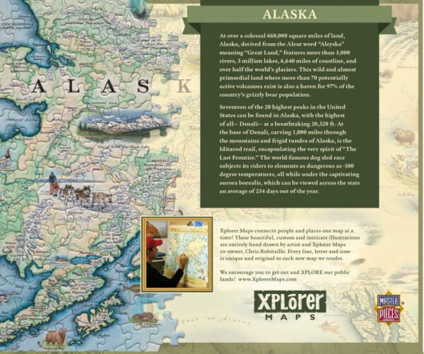 Xplorer Maps - Alaska 1000 Piece Puzzle - Masterpieces