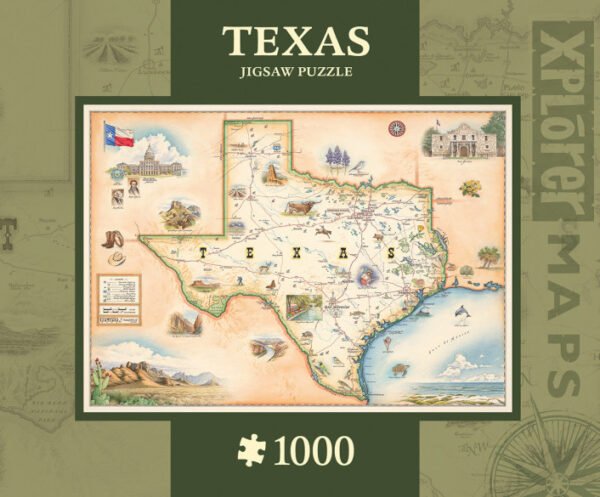 Xplorers Map - Texas 1000 Piece Puzzle - Masterpieces