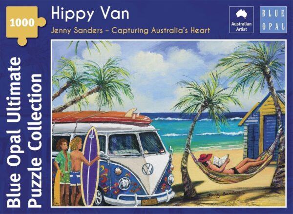 Jenny Sanders - Hippy Van 1000 Piece Puzzle - Blue opal
