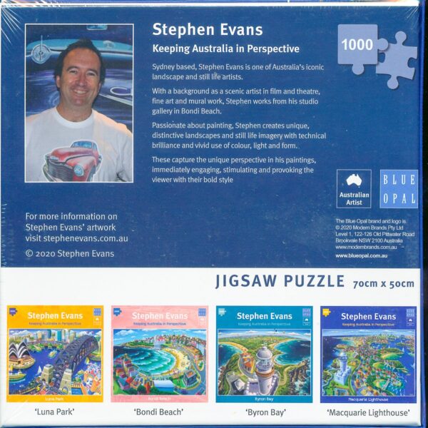 Stephen Evans - Bondi Beach 1000 Piece Puzzle - Blue Opal