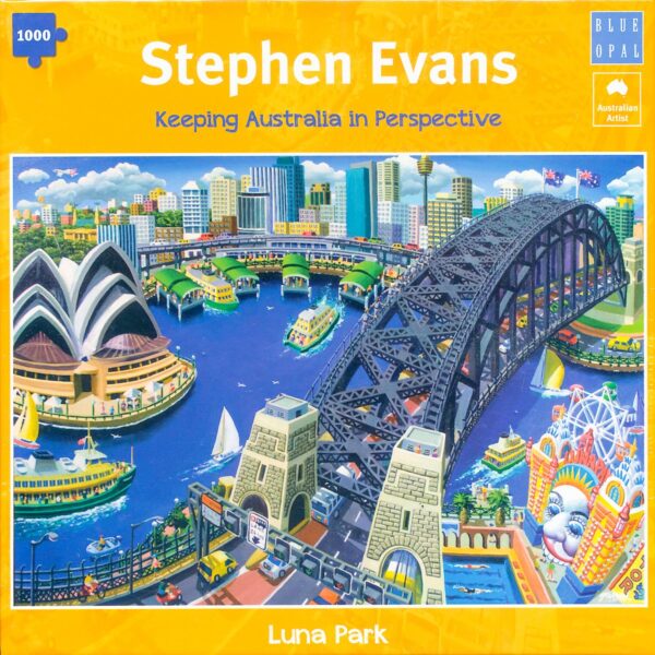 Stephen Evans - Luna Park 1000 Piece Puzzle - Blue Opal