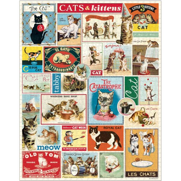 Vintage Puzzle - Cats 1000 Piece - Cavallini & Co