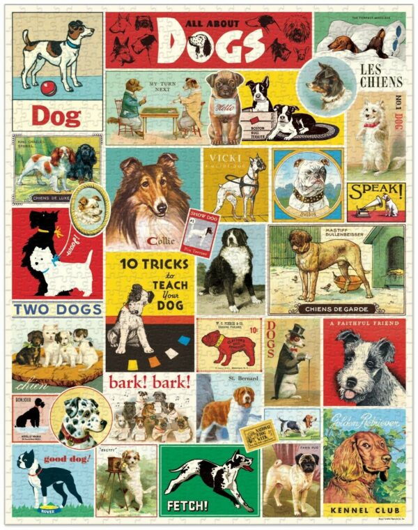 Vintage Puzzle Dogs 1000 Piece - Cavallini & C