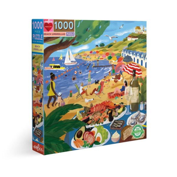 Beach Umbrellas 1000 Piece Jigsaw Puzzle - eeBoo
