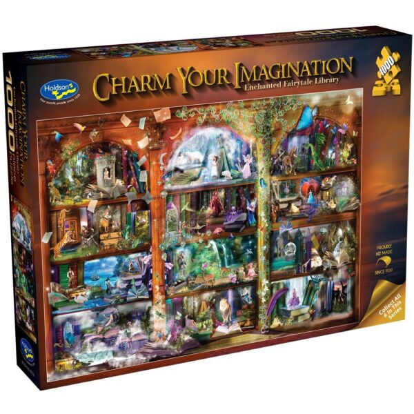 Charm Your Imagination - Encahnted Fairytale Library 1000 Piece Puzzle - Holdson