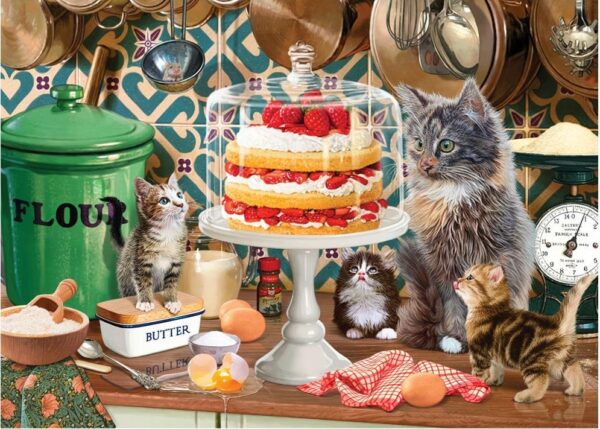 Fur & Feathers Cream Cake Cats 1000 Piece Jigsaw Puzzle - Holdson