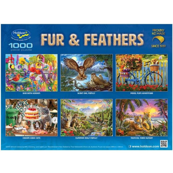 Fur and Feathers - Summer Wolf Family 1000 Piece Jigsaw Puzzle - Holdson