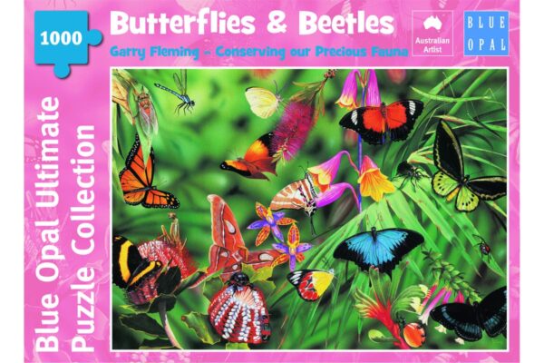 Garry Fleming - Butterflies & Beetles 1000 Piece Jigsaw Puzzle - Blue Opal