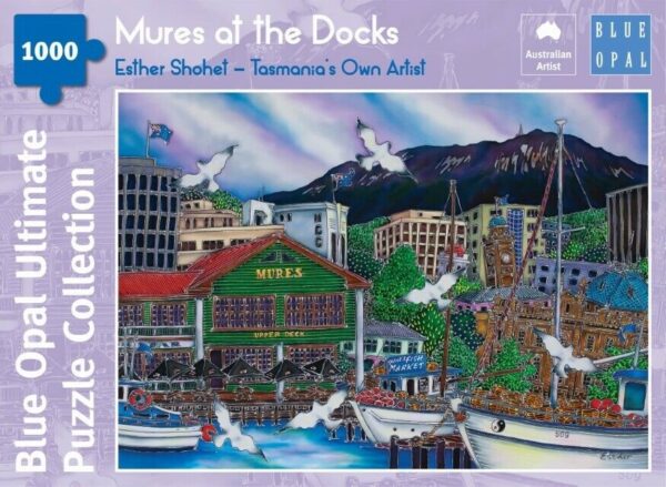 Esther Shohet - Mures at the Docks 1000 Piece Puzzle - Blue Opal