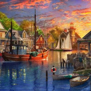 Safe Harbour - Harbour Sunset 1000 Piece Jigsaw Puzzle - Holdson