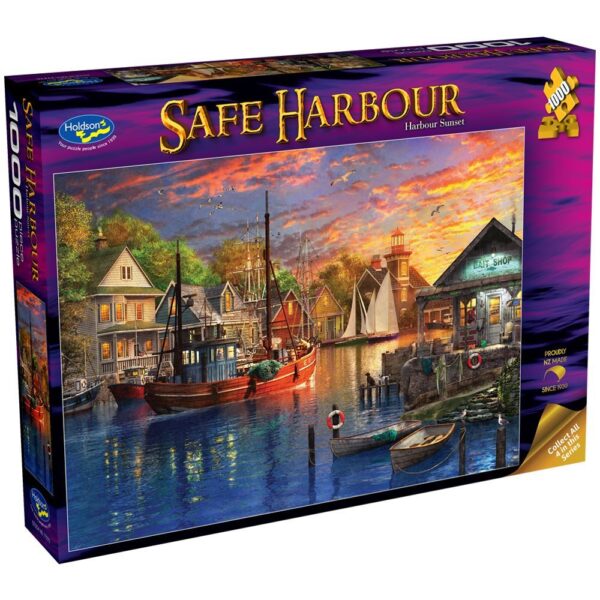 Safe Harbour - Harbour Sunset 1000 Piece Jigsaw Puzzle - Holdson