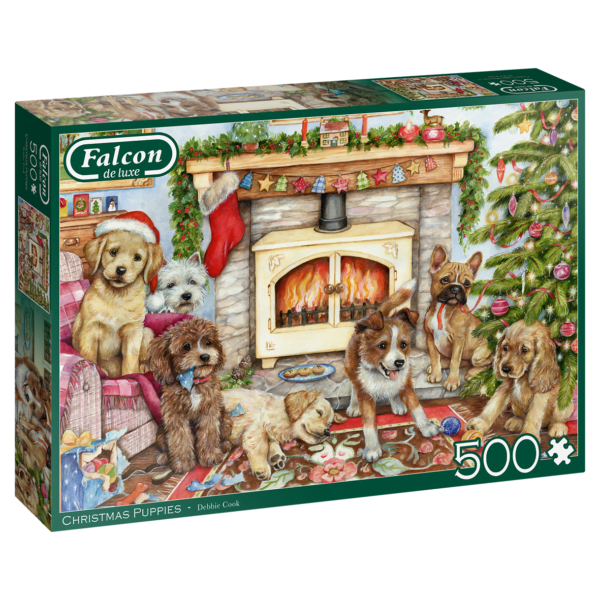 Christmas Puppies 500 Piece Puzzle Falcon