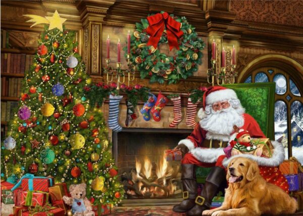 Santa by the Christmas Tree 500 Piece Puzzle - Falcon