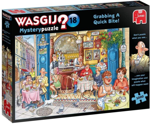 Wasgij Mystery Puzzle 18 - Grabbing a Quick Bite 1000 Piece Jumbo