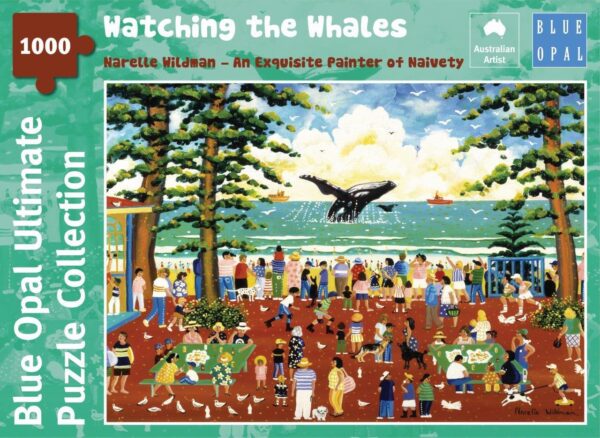 Watching the Whales 1000 Piece Puzzle - Blue opal