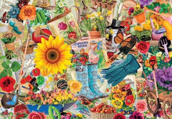 The Love of Flowers - Garden Collage 1000 Piece Puzzle - Holdson