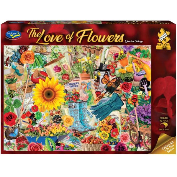 The Love of Flowers - Garden Collage 1000 Piece Puzzle - Holdson