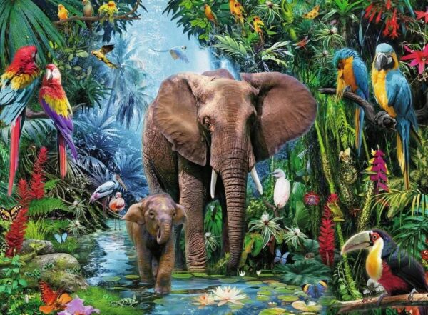 Elephants at the Oasis 100 Piece Puzzle - Ravensburger